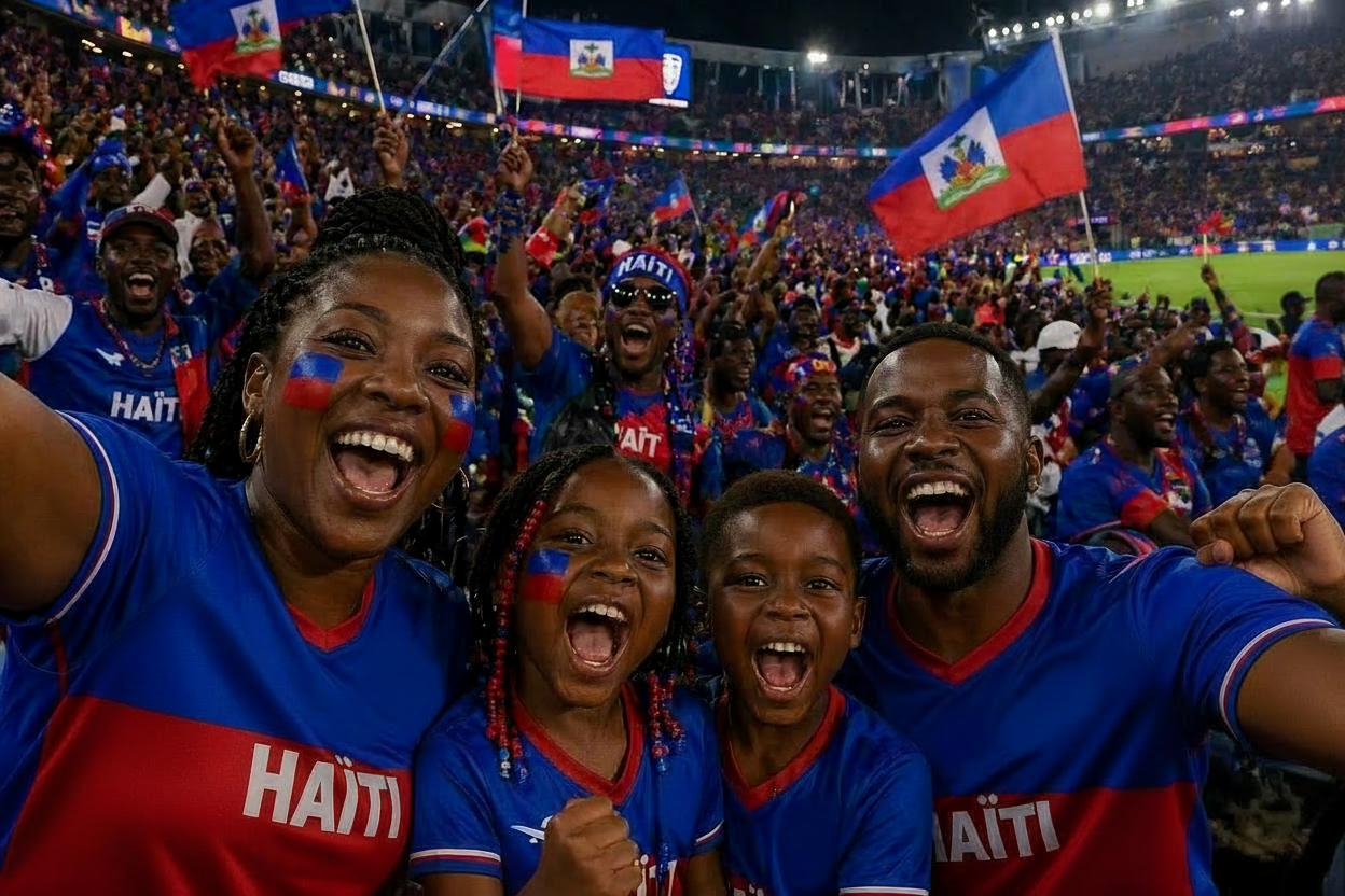 Haiti Fans - All Four With Face Paint